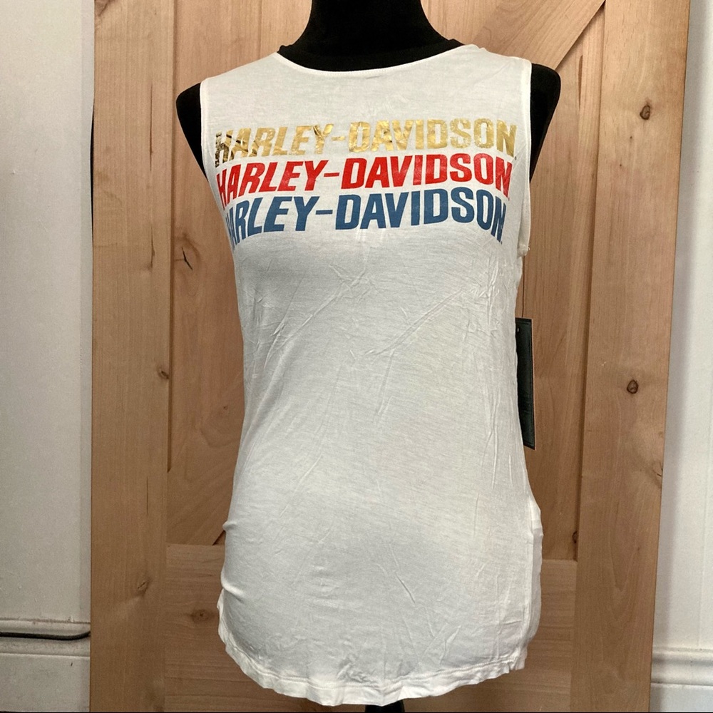 Harley-Davidson Women’s Sheer Ivory Tank Top NWT - Picture 2 of 10